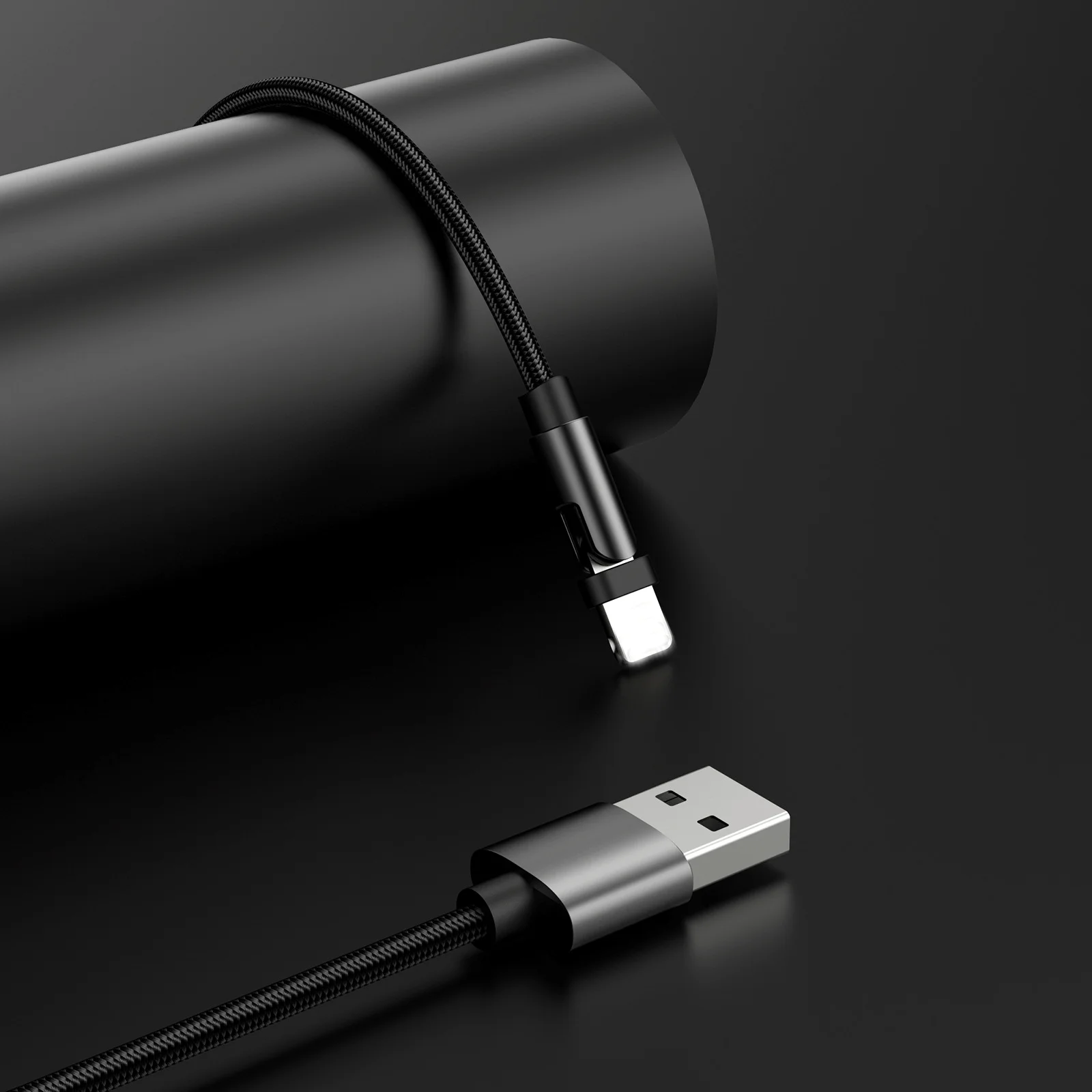 Nylon Braided 180 Rotating Fast Charging Rotatable Usb Cable Micro 5A Usb Data Cable For Iphone Charger Usb Cable