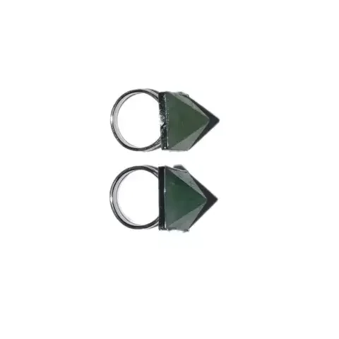 Wholesale Small Quartz Pyramid Rings Excellent Quality Crystal Gemstone Healing Green Aventurine Wedding Gift Cheap Price