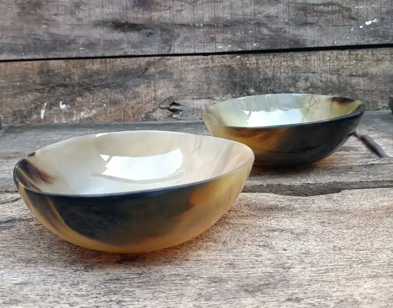 Manufacturer Of Making Horn Bowl Dishes Eco Friendly For Serving Bowl Genuine Ox Horn Palm Lathering Shave Bowl
