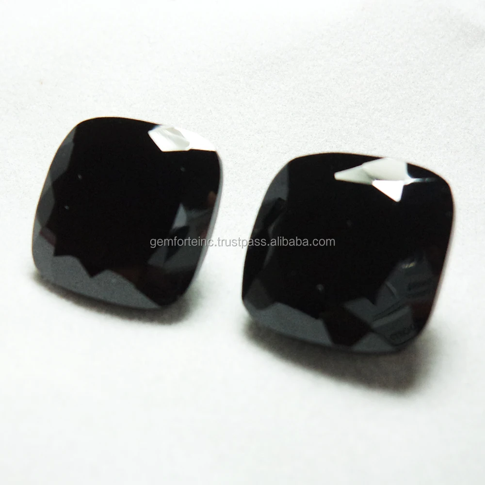 Wholesale Black Onyx Cushion Trillon Oval Emerald Round Mixed Shape Checker Cut Loose Natural Gemstone Black Onyx for Jewelry