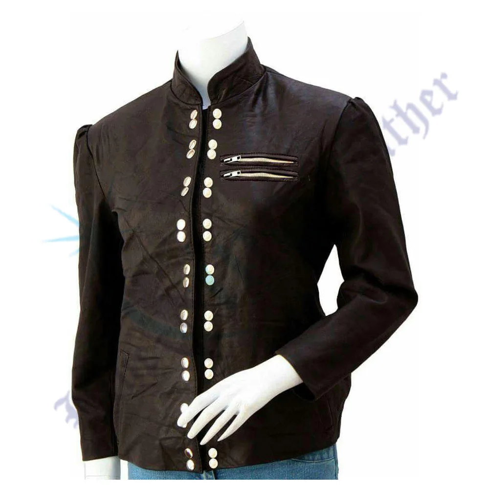 Женская модная кожаная куртка из натуральной козьей кожи