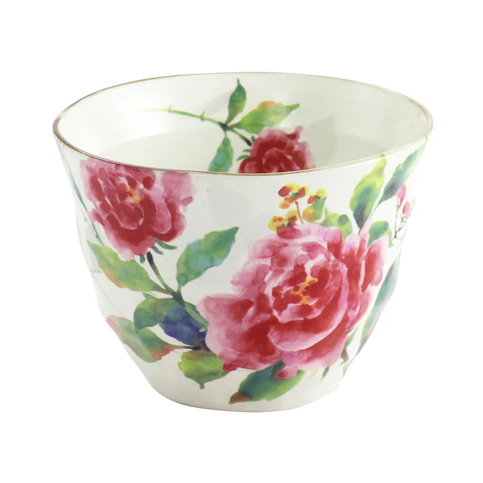 Фарфоровая простая японская керамическая чашка с цветочным принтом