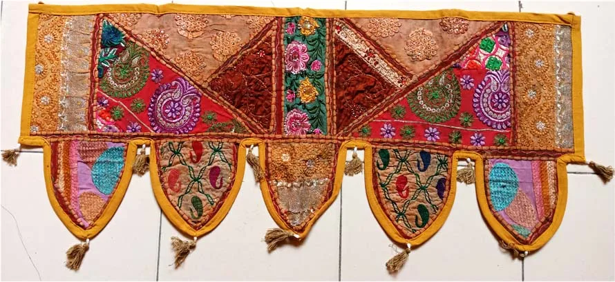 Multicolor thread and mirror Rajasthani Torans Door Hangings For Home Decor