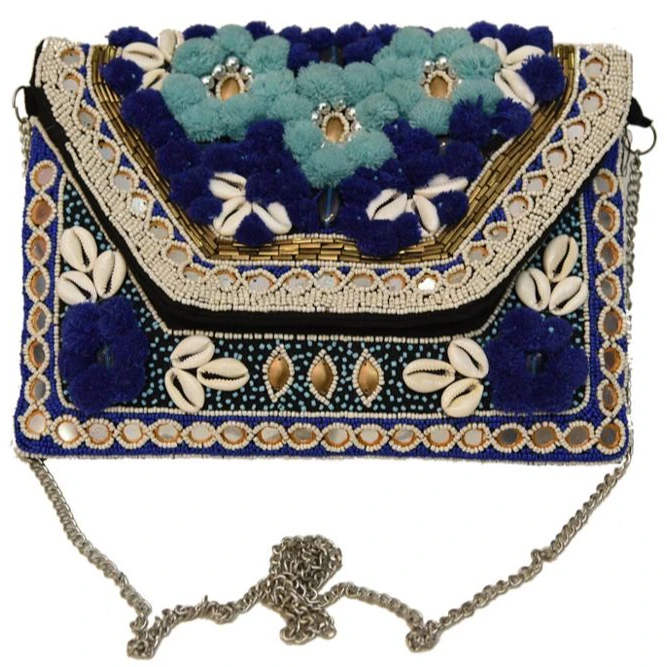 hand embroidered vintage bohemian handmade clutch bag