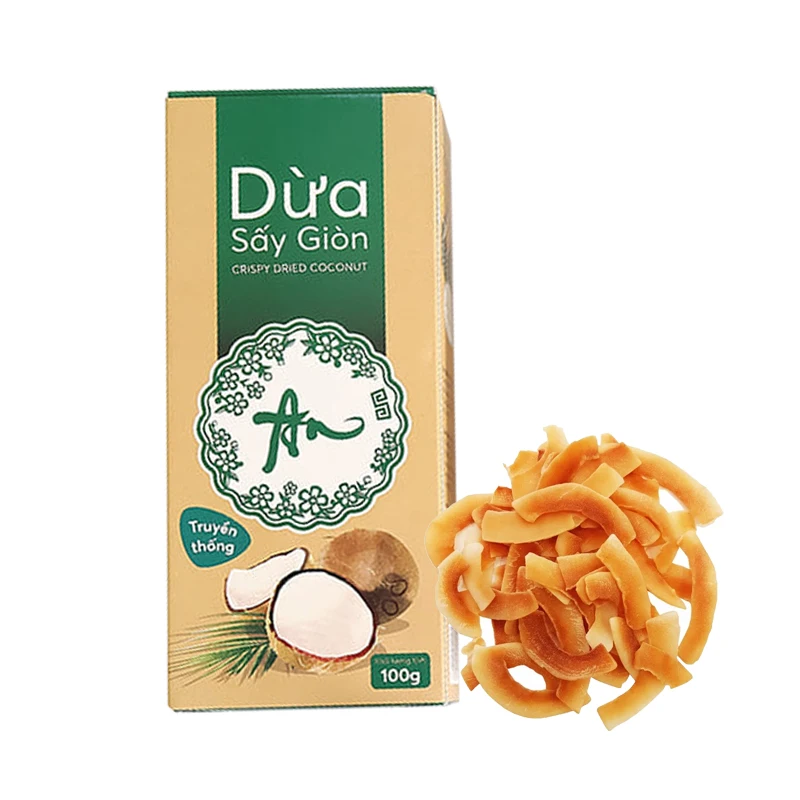 New product 2022 | Premium Crispy Baked Coconut Fruit Box Carton 100g | Dried coconut keto With 100% Quality  In Vietnam