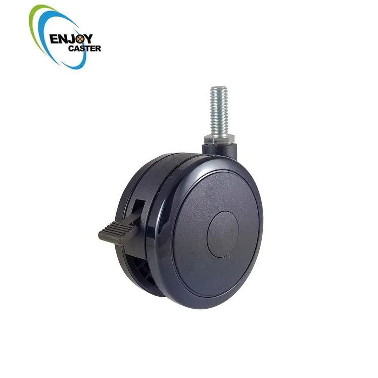 100 mm threaded stem castors with braking system