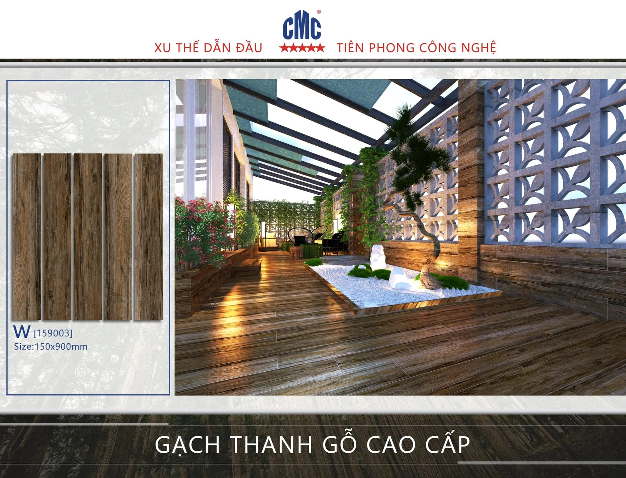 CMC 3D Wood Design Ceramics Floor Tiles Manufacturing Made in Vietnam 150x900mm wholesale