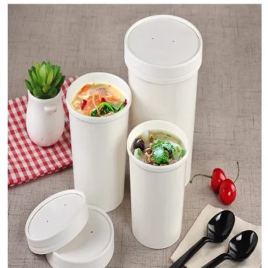 High Quality Eco-Friendly 780ml Kraft Paper Hot Soup Cups  With Food Grade PE Coated