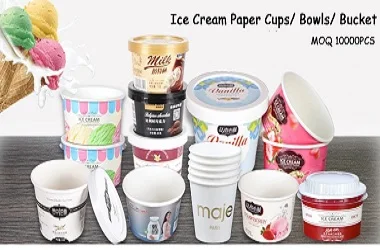 Disposable Kraft Paper Ice Cream Bowls 5Oz Modern Fresh Design Cup for Food Packaging Custom Logo 5kg Load Capacity