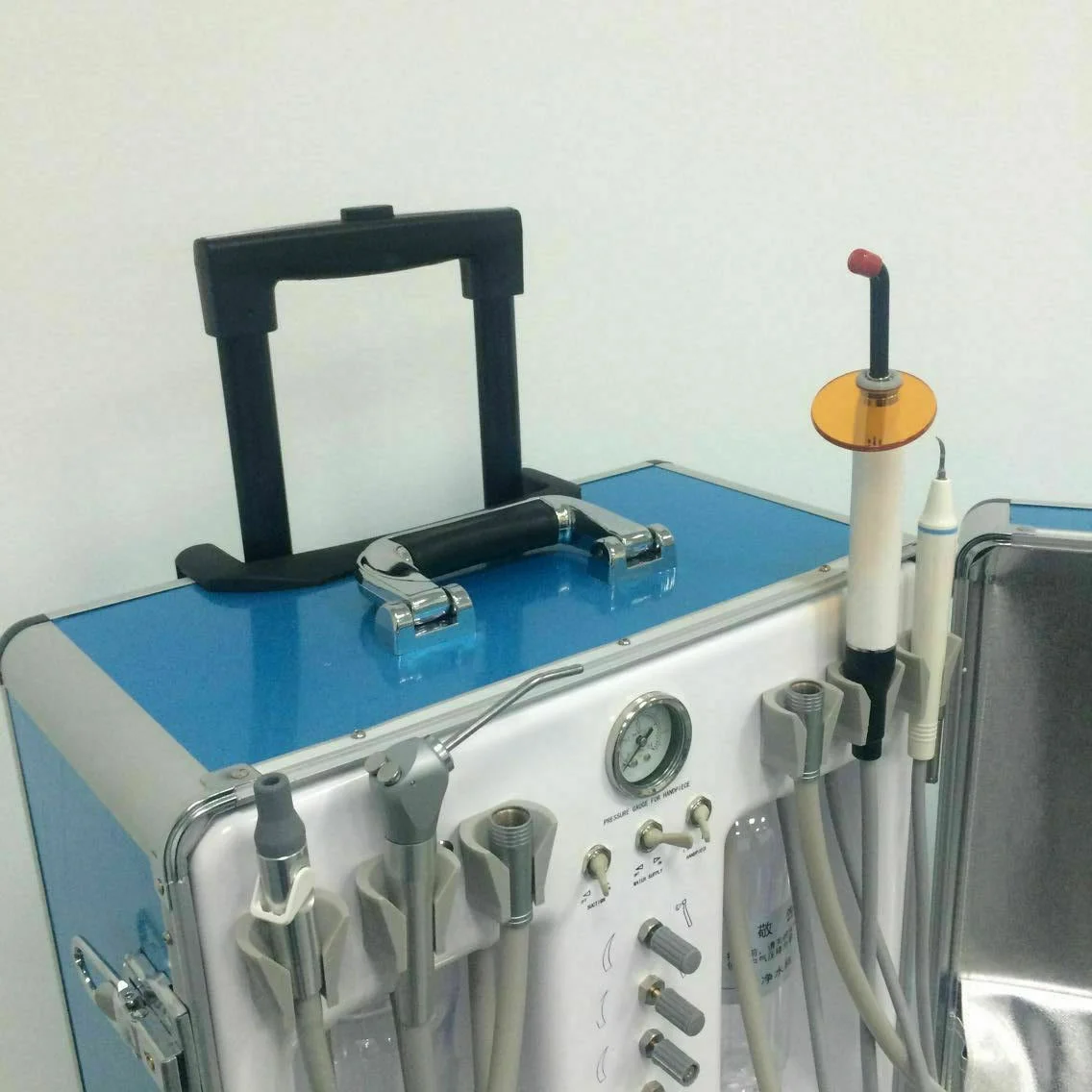 Горячая распродажа! Портативный блок всасывания с воздушным компрессором, лампа отверждения УФ LED свет для снятия зубного камня 2 портативная стоматологическая установка GU-P206S