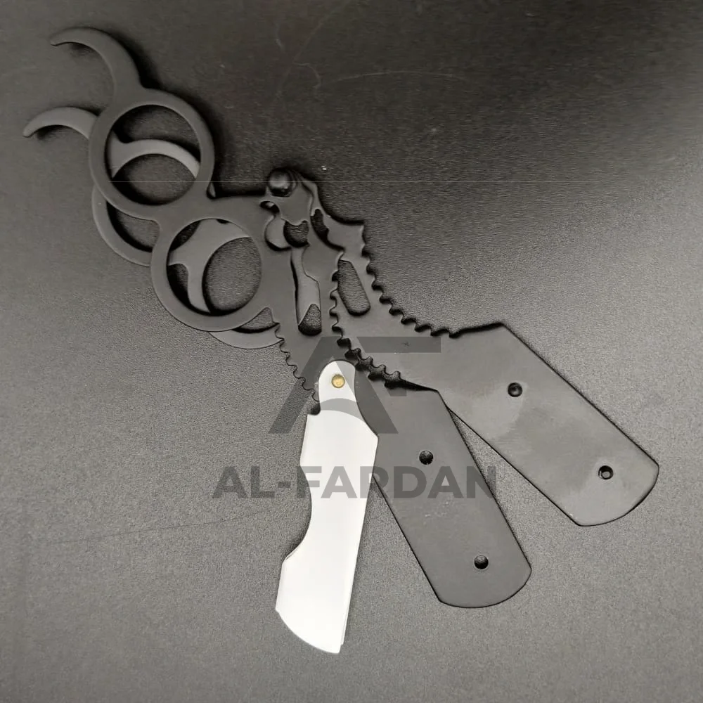 Wholesale Custom Logo Matte Black Color Finger Razor High Quality Stainless Steel Barber Finger Razor