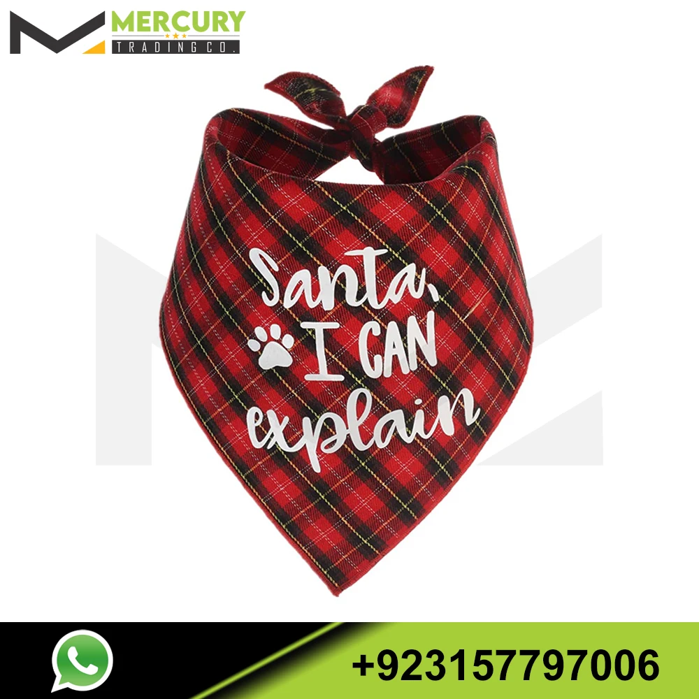 Dog Christmas Scarf 2 Pack Plaid Pets Bandana Triangle Bibs Kerchief Set Wholesale Pet Accessories Pet Clothes Dog Wear