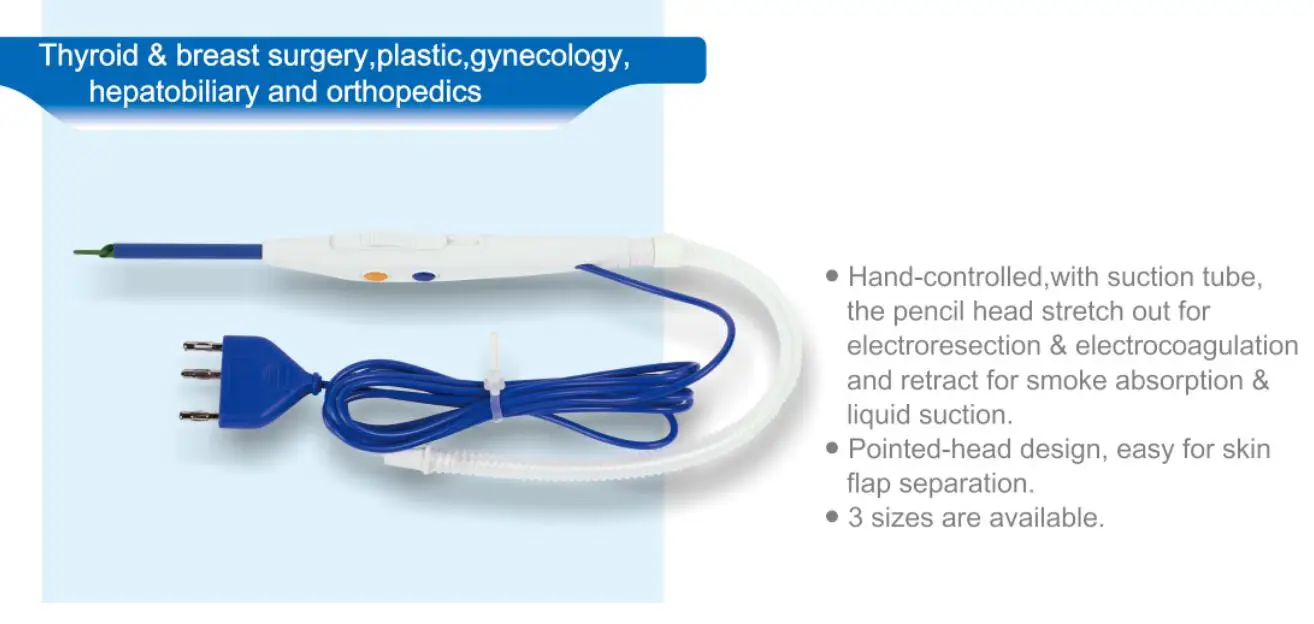 
High quality electrosurgery pen smoke evacuation pencil for single use 