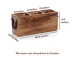 Wooden Caddy Organizer Home Office Cutlery Stationary Mobile Stand Holder