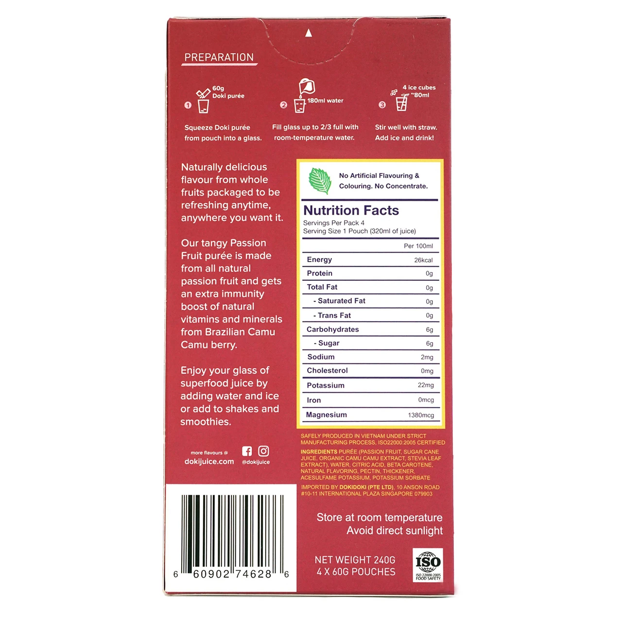 
Healthy Fruit Juice Made With Real Passionfruit pulps and Camu Camu to boost immunity 