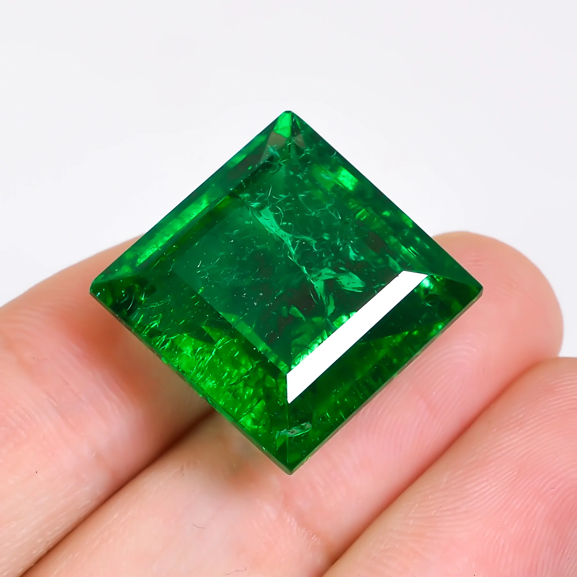 Marvellous Top Grade Quality Lab Created Emerald Rectangle  Square Shape Cut Stone Loose Gemstone