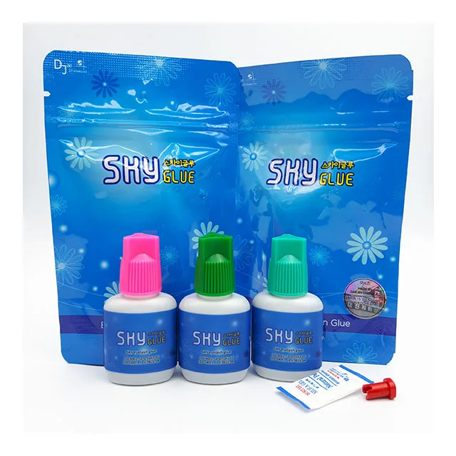 Sky Glue S+ 5ml for Eyelash Extensions Korea Original Sky Glue Blue Cap Fast Dry Long Lasting Lash Glue Adhesive Private Label