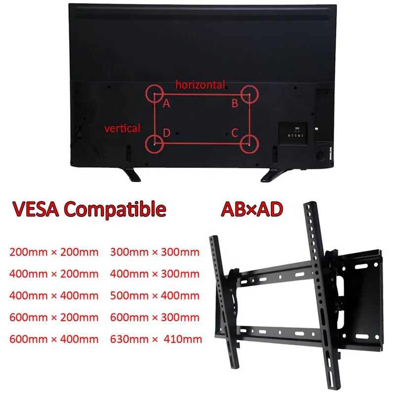 wholesale LCD Stand Tilting TV Wall Mount Bracket For 32-70 Inch