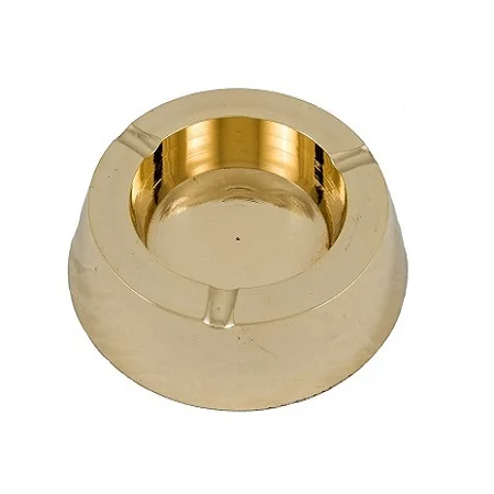 Superior Quality Brass Gold Ash Tray With Wooden Base For Cigar And Cigarette Ashes At Wholesale Prices