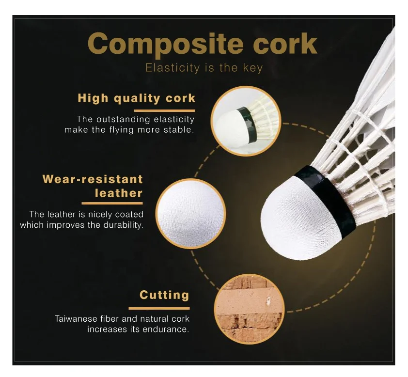 AIRJNISE-40 special glued straight goose feather shuttlecock