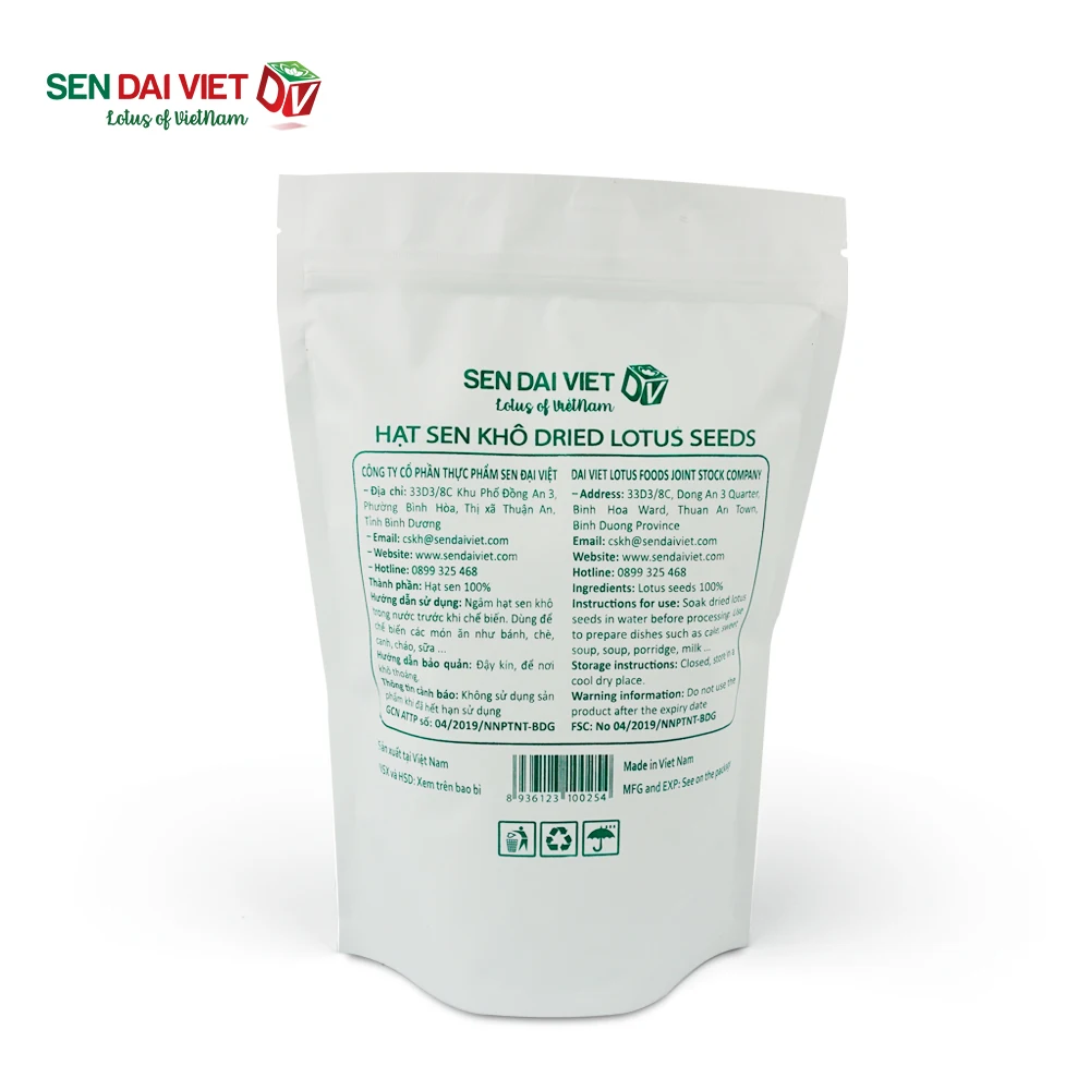 White Color Ivory Lotus Seed Particle Shape Nuts Peeled Off 100% Purity ISO Certificate Dried Lotus Seeds from Vietnam