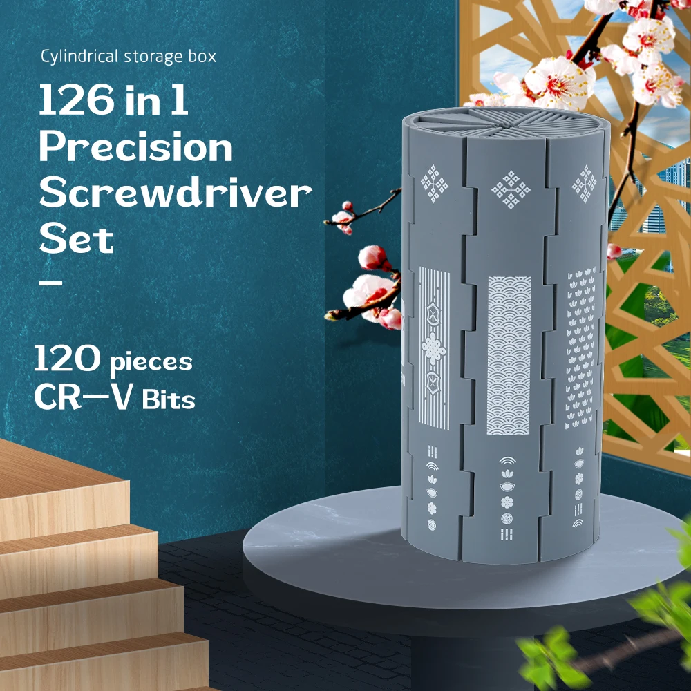 E-durable 126 in 1 Chinese Style Screw Driver Bit Set Mobile Phone Repair Tools Impact Driver Set