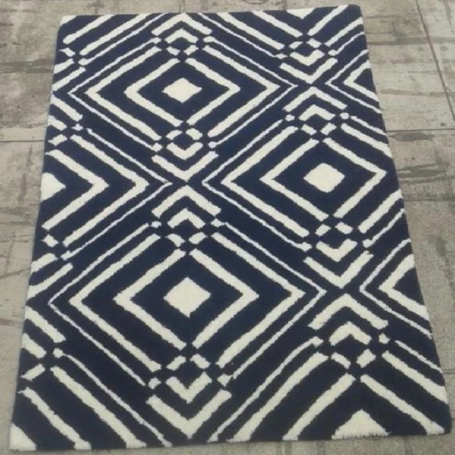 Modern Design Hand Tufted Wool Carpet Area Rug with Cotton Canvas Backing for Living Room and Bedroom Kid Room Adult Plush