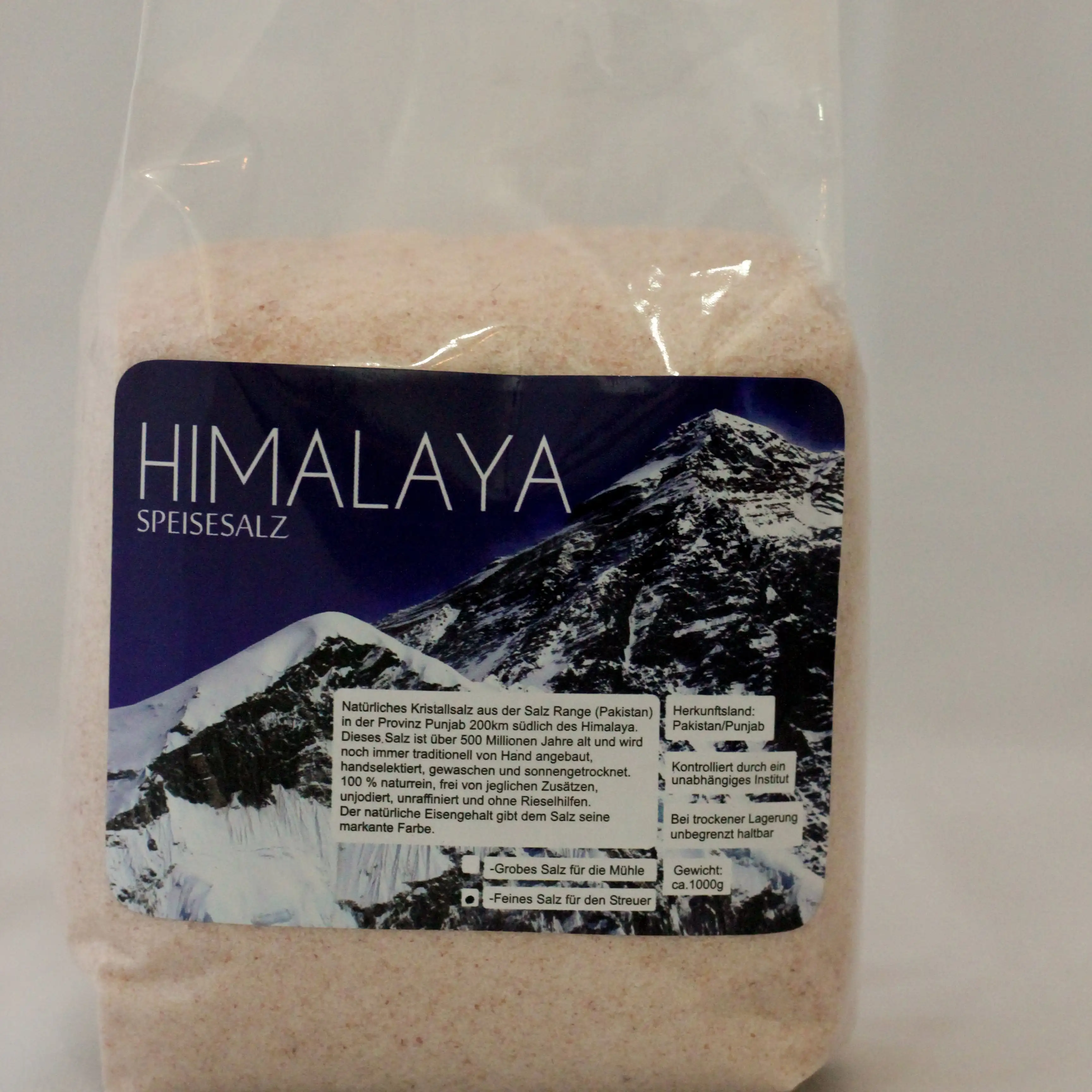 
Premium Natural Himalayan Pink Salt Stand up Pouches 