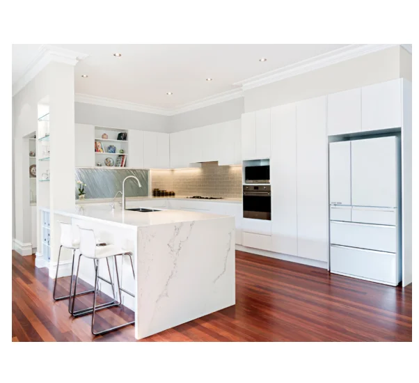 Modular modern design White high glossy finish 2 pac plywood Kitchen Cabinet