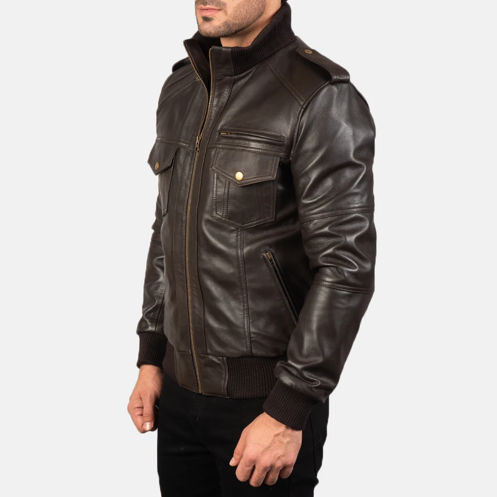 Latest Product Custom Design & Logo 100% Original Leather Jacket Men Bikers Leather Jacket Brown Color Latest Fashion Jacket