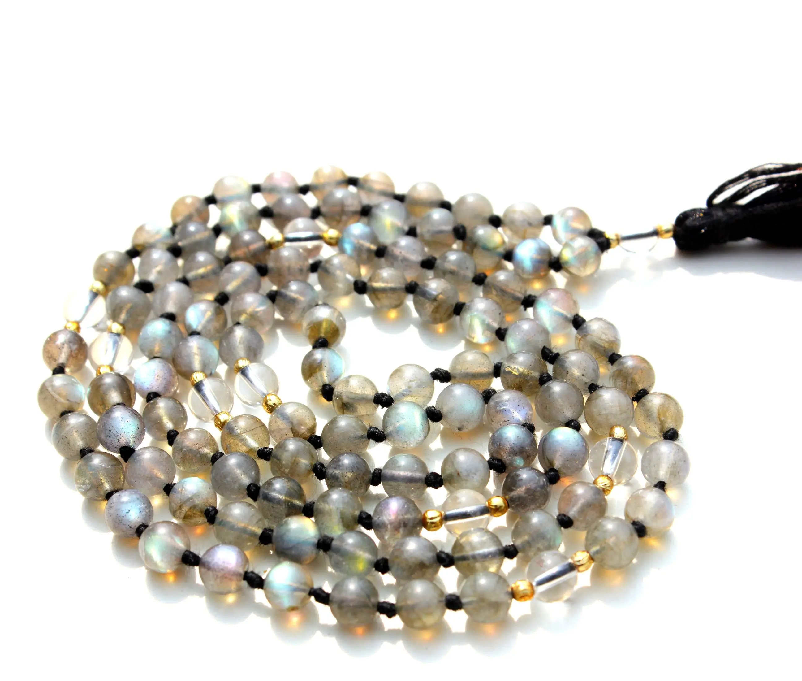 Buy Hot Selling Natural Labradorite Top Grade Handcrafted Yoga Mala 108 Mala Beads Necklace