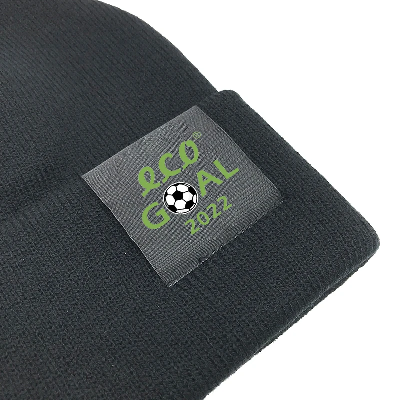 2022 горячая Распродажа гр переработанный полиэстер унисекс вязаная шапка из RPET шапочка футбольная команда член шапочка командой фанатов подарки