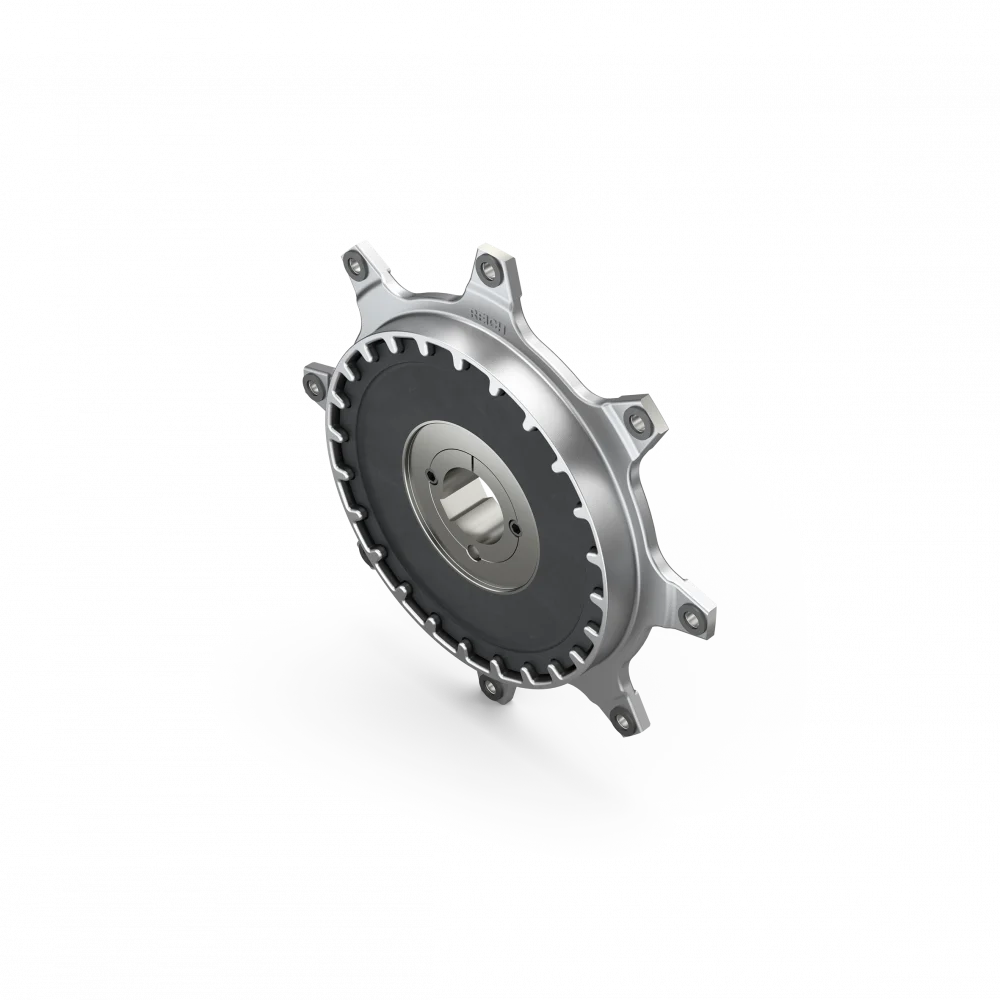 
Torsionally flexible rubber disc coupling for internal combustion engine drives 