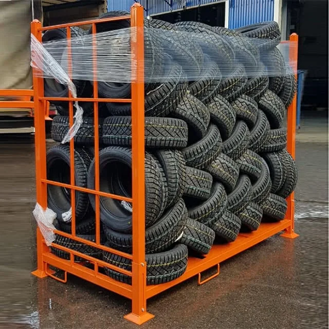 
Foldable Stackable Powder Coating Metal Wheel Storage Tire Rack 