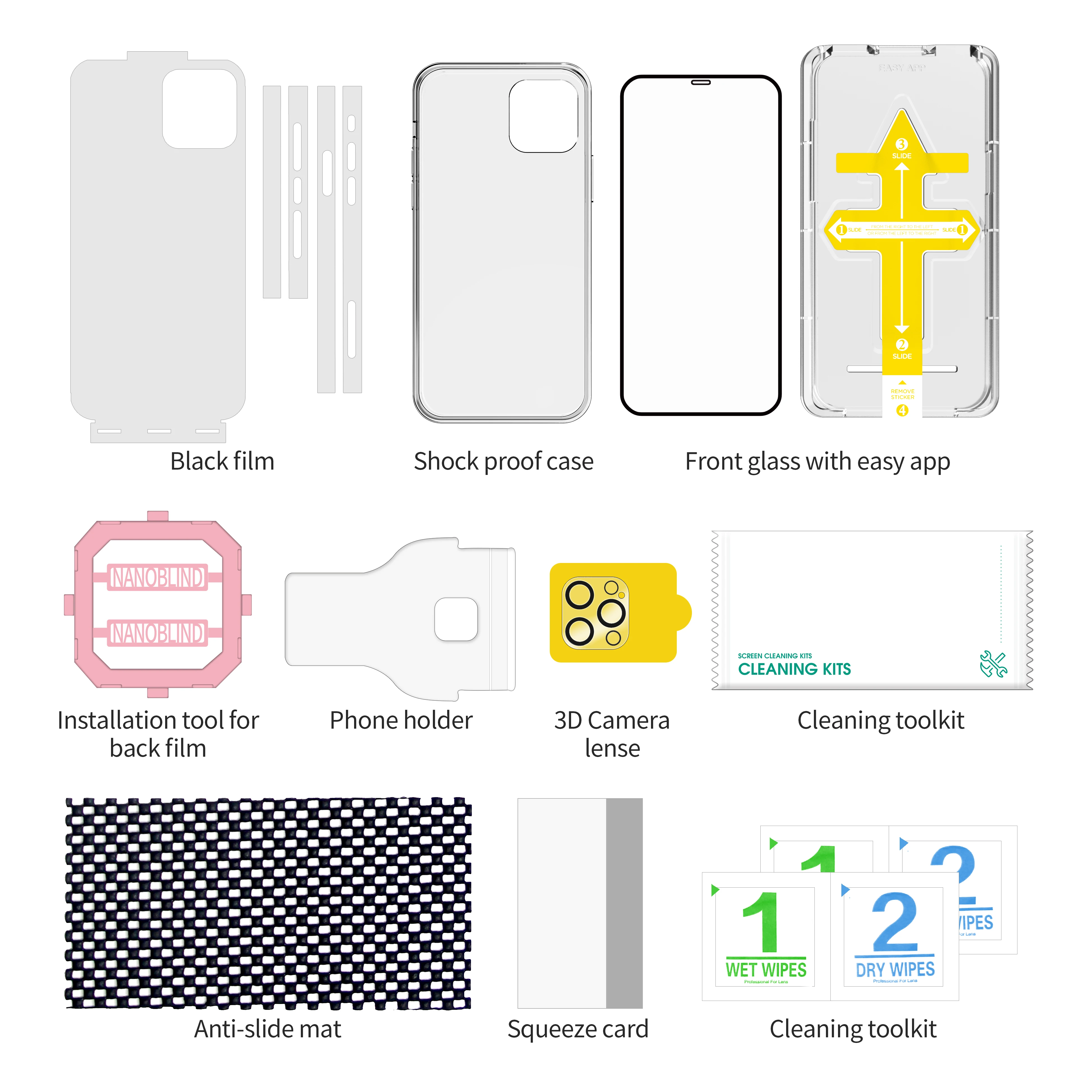 Drop Shipping Camera Protector Glass with Metal Lens Protection Film for iPhone 12 Pro Max 11 Pro Full Cover 2 in 1 Case Camera