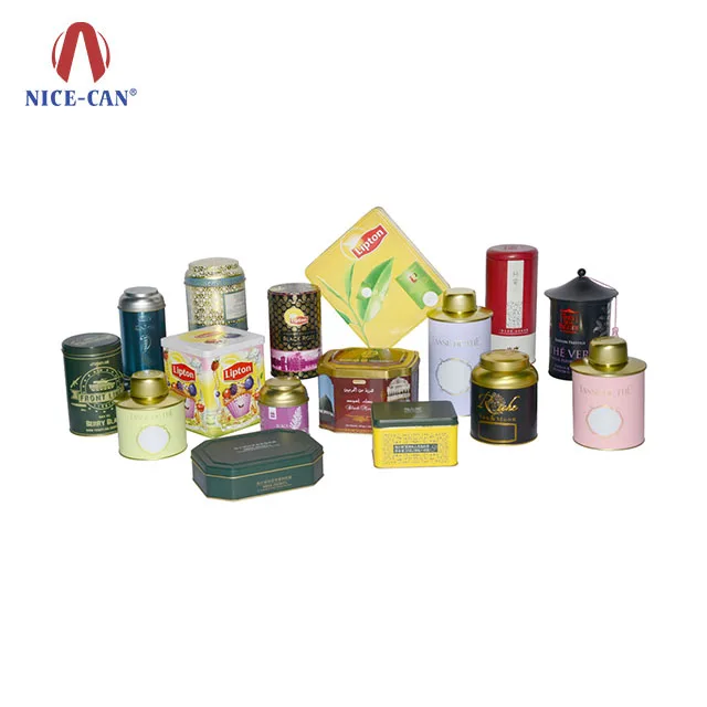 Factory Metal Packing Custom Printed Food Grade Empty Tin Cans Tinplate Round Airtight Tea Storage Square Tin Box