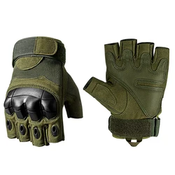 Half Finger Outdoor Gloves Fingerless Gloves for Riding Cycling Motorcycle Driving Gloves For daily use Olive color