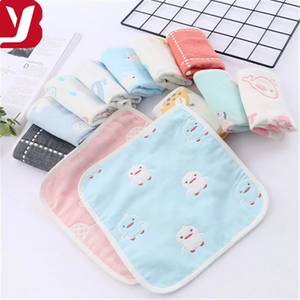 Muslin Washcloths Baby  Hand  Square Towels with jacquard pattern design