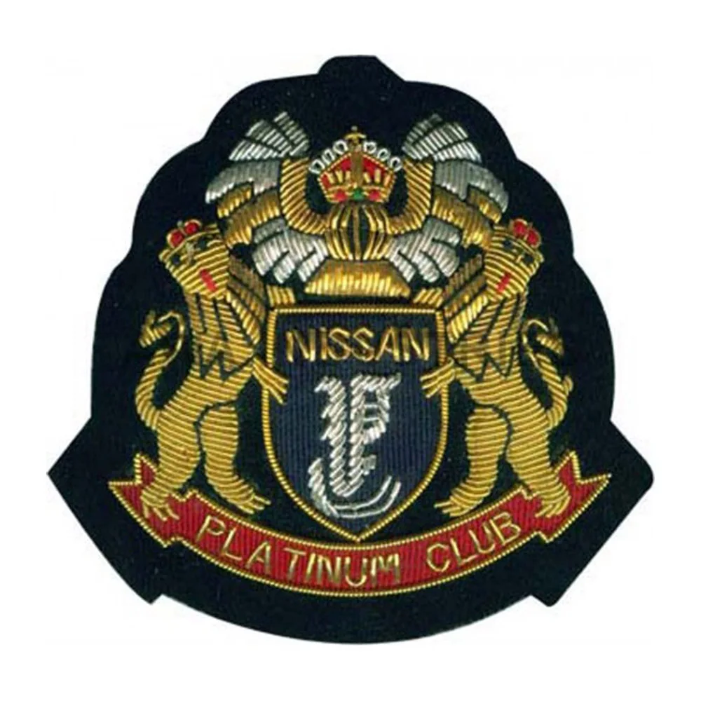 Проволочные значки с вышивкой Crest Bullion индивидуальные вышитые ручной