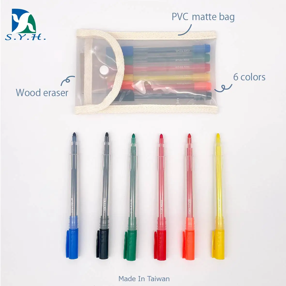 Colorful whiteboard marker set  wood eraser  water e whiteboard pen