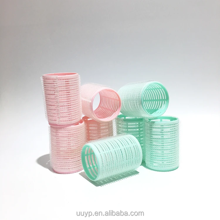Magic Tape Hairdressing Rollers Curlers Self-Adhesive Velvet Flocking Mesh Plastic Wave Curly Hair Rollers