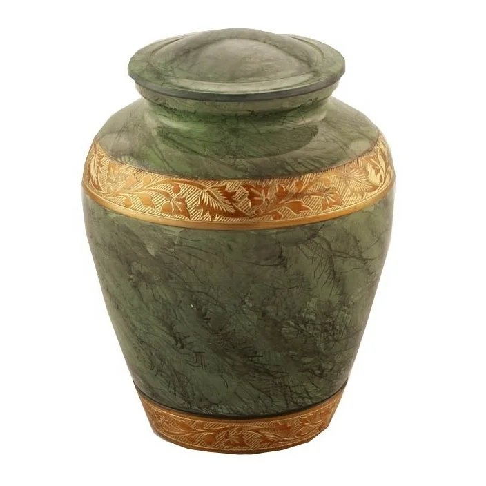 Granite Grey Metal Urn for Ashes, Adult Cremation Urn American/European Style