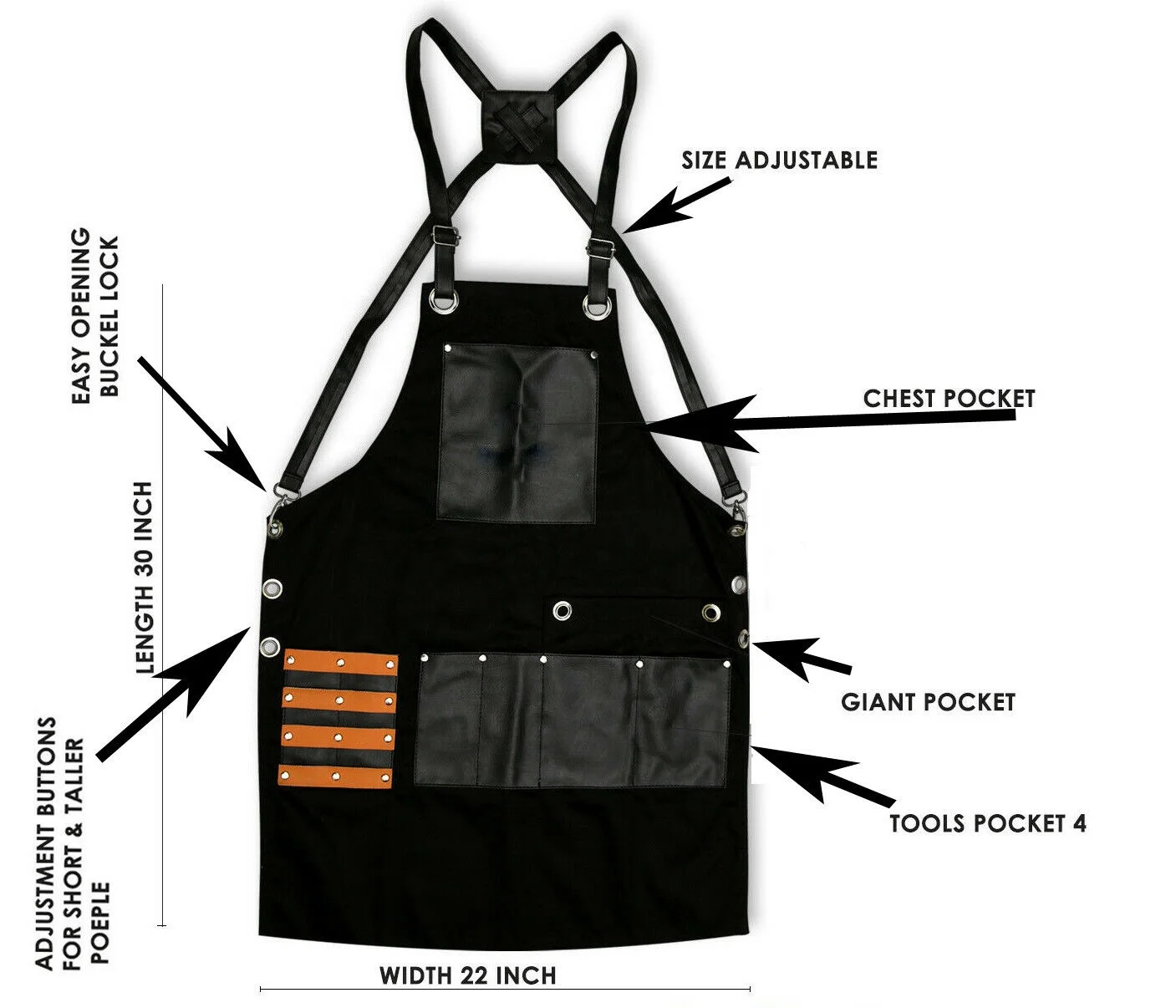 Professional Barber Apron Leather Pockets Men and women Utility Woodwork Aprons