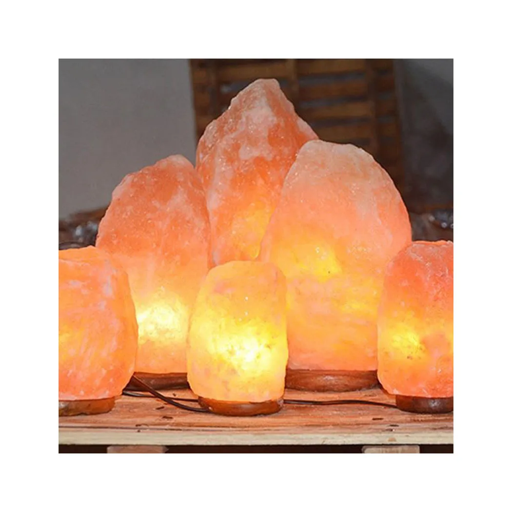 Хит продаж Ночной светильник ручной работы из натурального камня деревянная основа розовая Хрустальная скала Гималайская соляная лампа с регулятором яркости