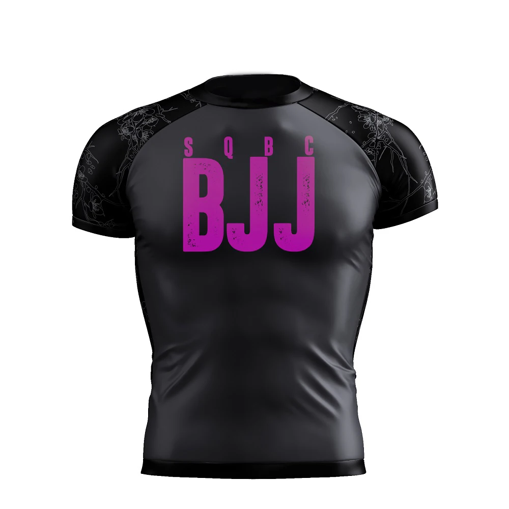 Short Sleeves Black And Red Sublimated Rash Guards & Printed Bjj Rash Guards For Kids