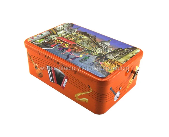 
Custom high quality colorful printing cute rectangle aluminium metal tin Can box 
