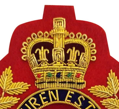 Tactical LAUREN Gold Wire Embroidered Blazer Patch Handmade Badges Red Woolen Felt Sew-On Sew-On Officer Uniform Includes Magnet
