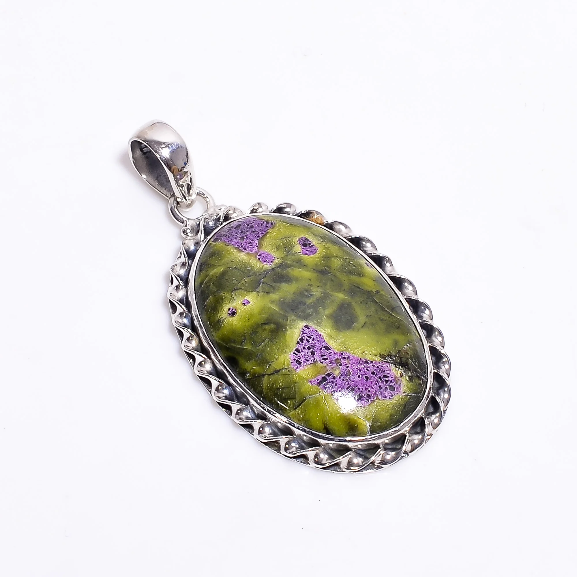 loose gemstone cabochon making jewelry pendant Natural Atlantisite Stichtite Gemstone Cabochon Pendant Necklace