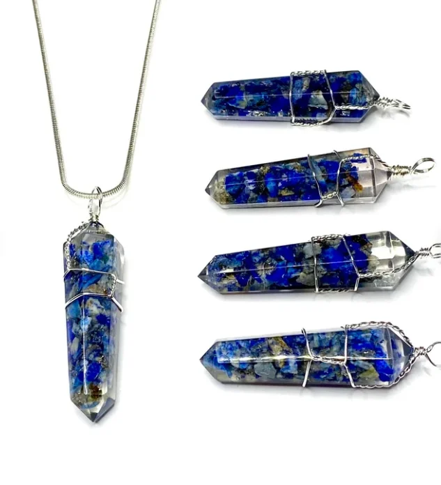 Оптовая продажа кулон из лазурита оргонита ожерелье подвеска ювелирные изделия мощный с кристаллами