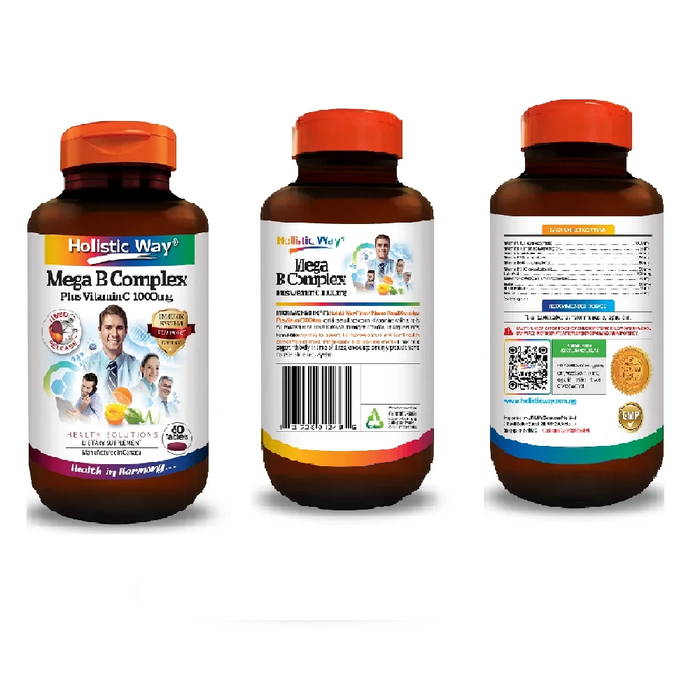 Best Medical Care Immune And Anti-Fatigue Holistic Way Mega B Complex Plus Vitamin C 1000mg (60 Tablets) Made From Canada